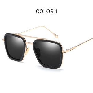 Tony Stark Sunglasses Men Avengers Iron Man Square Sunglasses Retro Gradient Spider Man Edith Glasses Robert Downey Jr Goggles