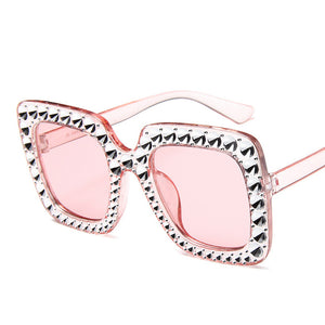 Oversize sunglasses Top Rhinestone Luxury Brand Designer Sunglasses for Women Square Shades Women Fashion Retro Sunglasses