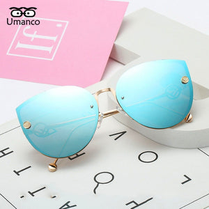 Umanco 2018 Women Fashion Big Square Metal Cat Sunglasses Female Male Multicolor Sun Glasses Outdoor Travel Driving Eyewear