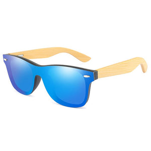 Vintage Bamboo Wood Frame Men Women Sunglasses Fashion Mirror Coating Sun Glasses Shades Eyewear UV400 Oculos de sol Gafas