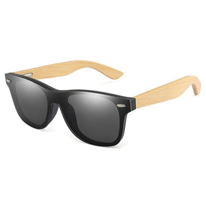 Vintage Bamboo Wood Frame Men Women Sunglasses Fashion Mirror Coating Sun Glasses Shades Eyewear UV400 Oculos de sol Gafas