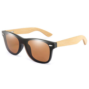 Vintage Bamboo Wood Frame Men Women Sunglasses Fashion Mirror Coating Sun Glasses Shades Eyewear UV400 Oculos de sol Gafas