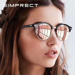 SIMPRECT 2019 Polarized Sunglasses Women Retro Round Mirror Driving Sun Glasses For Men Brand Designer Vintage Zonnebril Dames