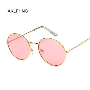 Vintage Round Small Size Mirror Sunglasses Women Brand Designer Metal Frame Lady Sun Glasses Female Cool Retro Oculos De Sol