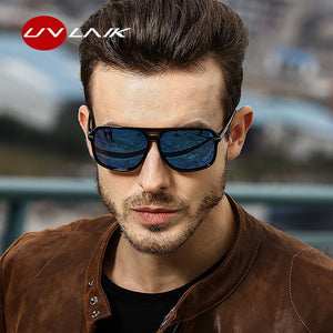 UVLAIK Sunglasses Men Polarized Oversized Mirror Driving Sun Glasses Man Brand Designer Retro Driver Sunglass Goggles